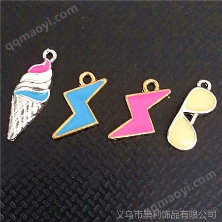 供应韩版新款diy滴油合金冰激凌饰品配件服装辅料箱包配饰