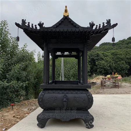 厂家直供长方形八龙柱寺庙双层香炉 可定做大型户外道观香炉摆件
