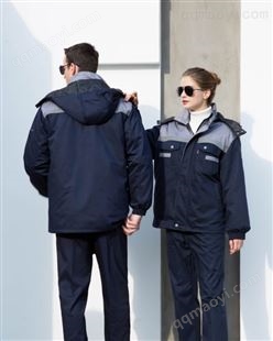 定制戶外沖鋒衣 男女冬季三合一 兩件套加厚防寒工作服